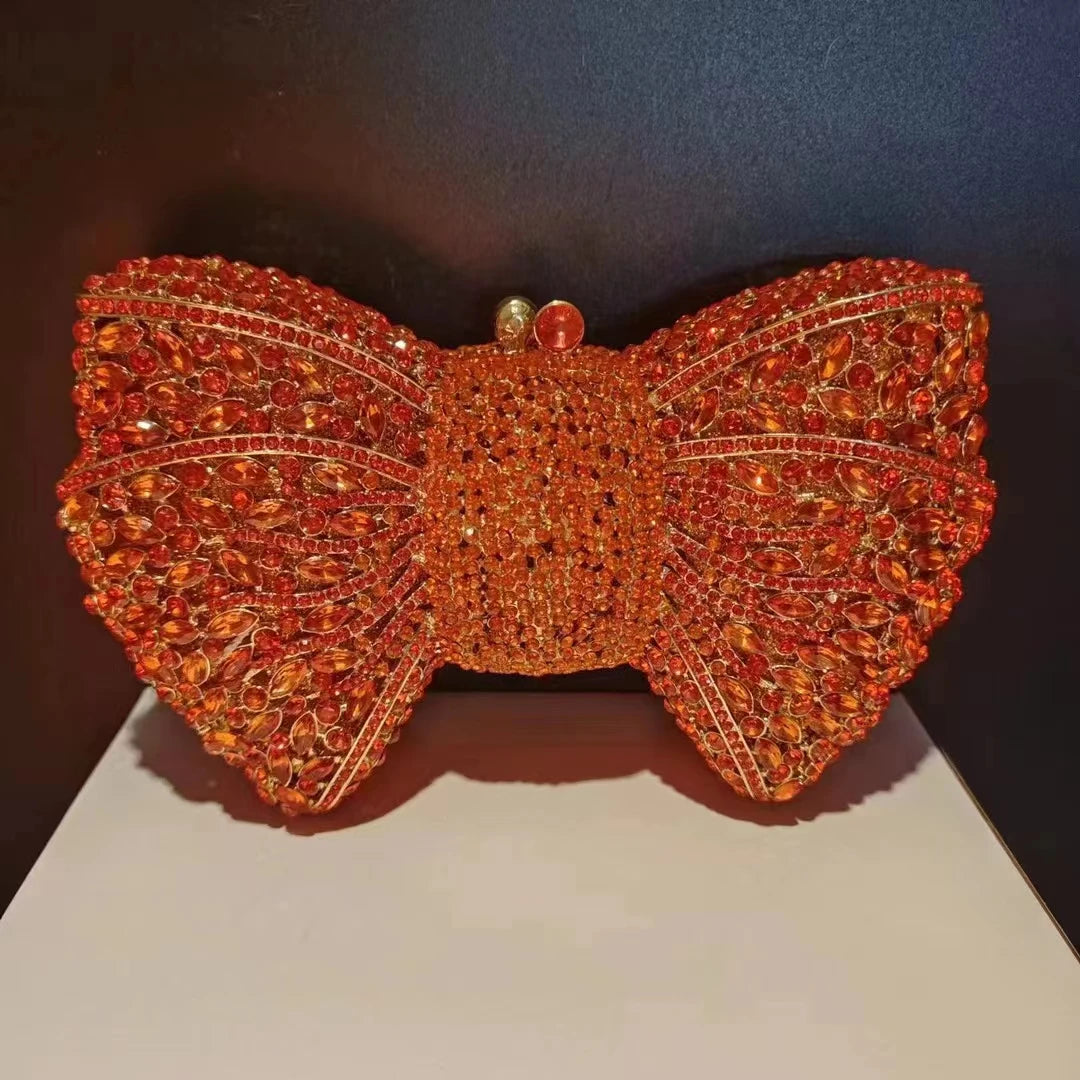 Bow Rhinestone Clutch Bag
