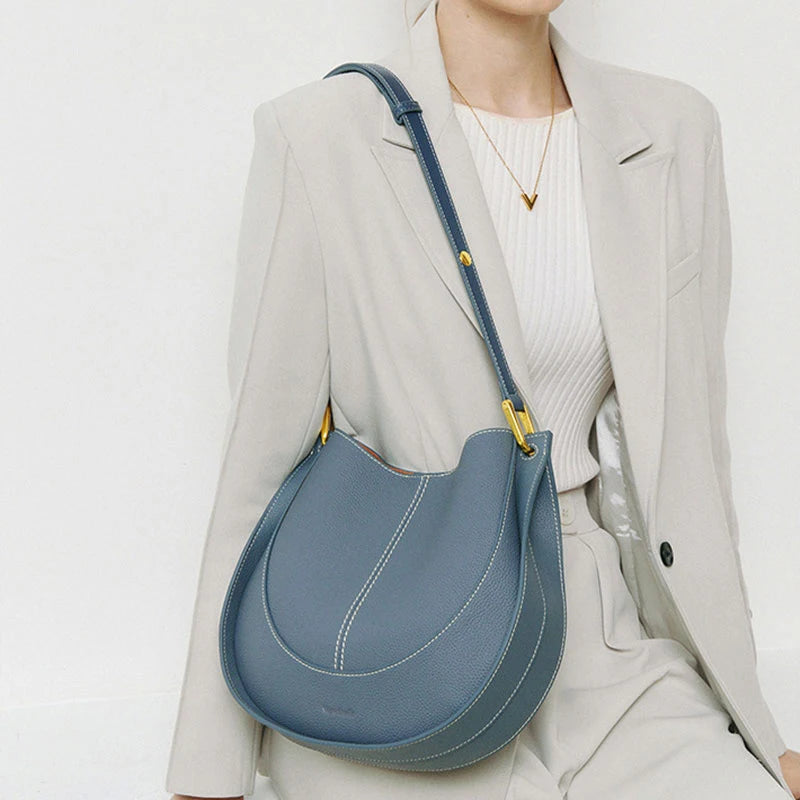 Genuine Leather Saddle Bag
