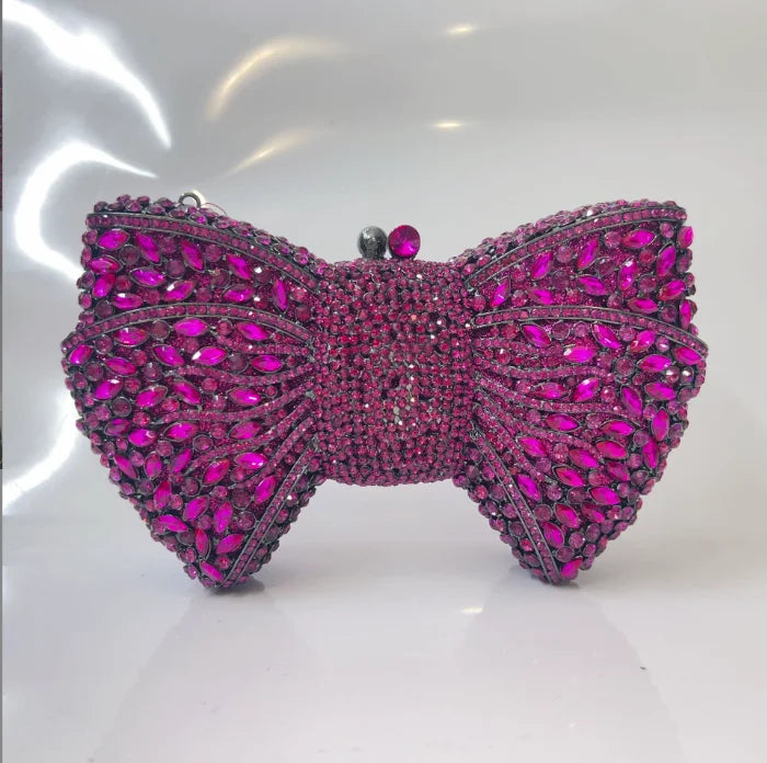 Bow Rhinestone Clutch Bag