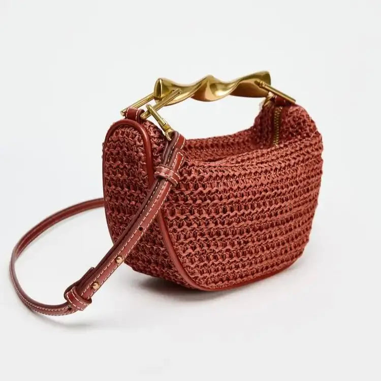 Half Moon Straw Bag