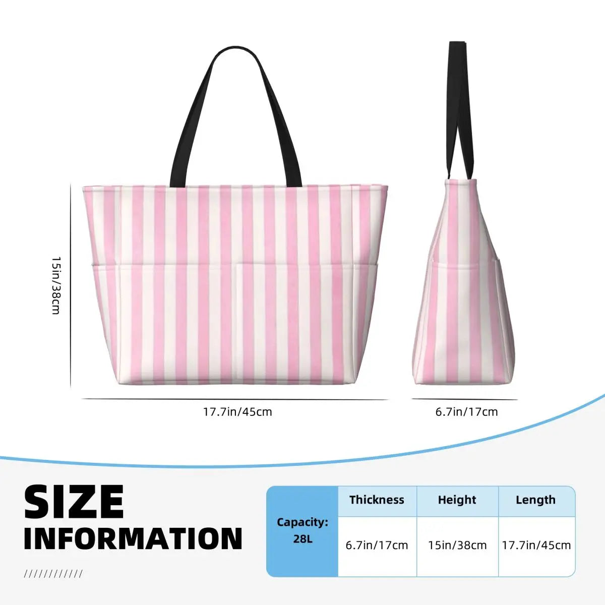 Striped Beach Gym Tote