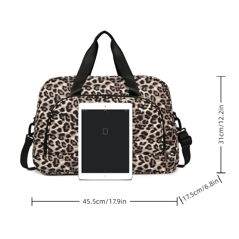 Leopard Print Travel Tote