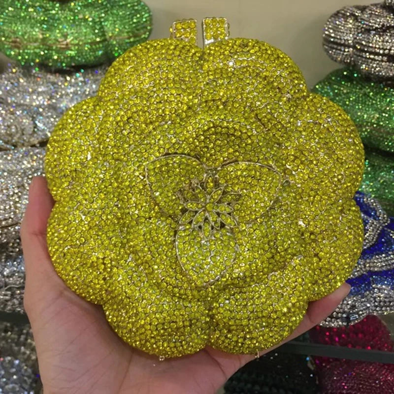 Floral Crystal Clutch Bag
