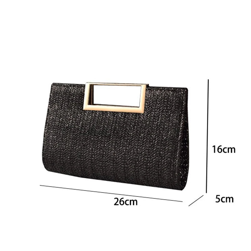Straw Evening Clutch Bag