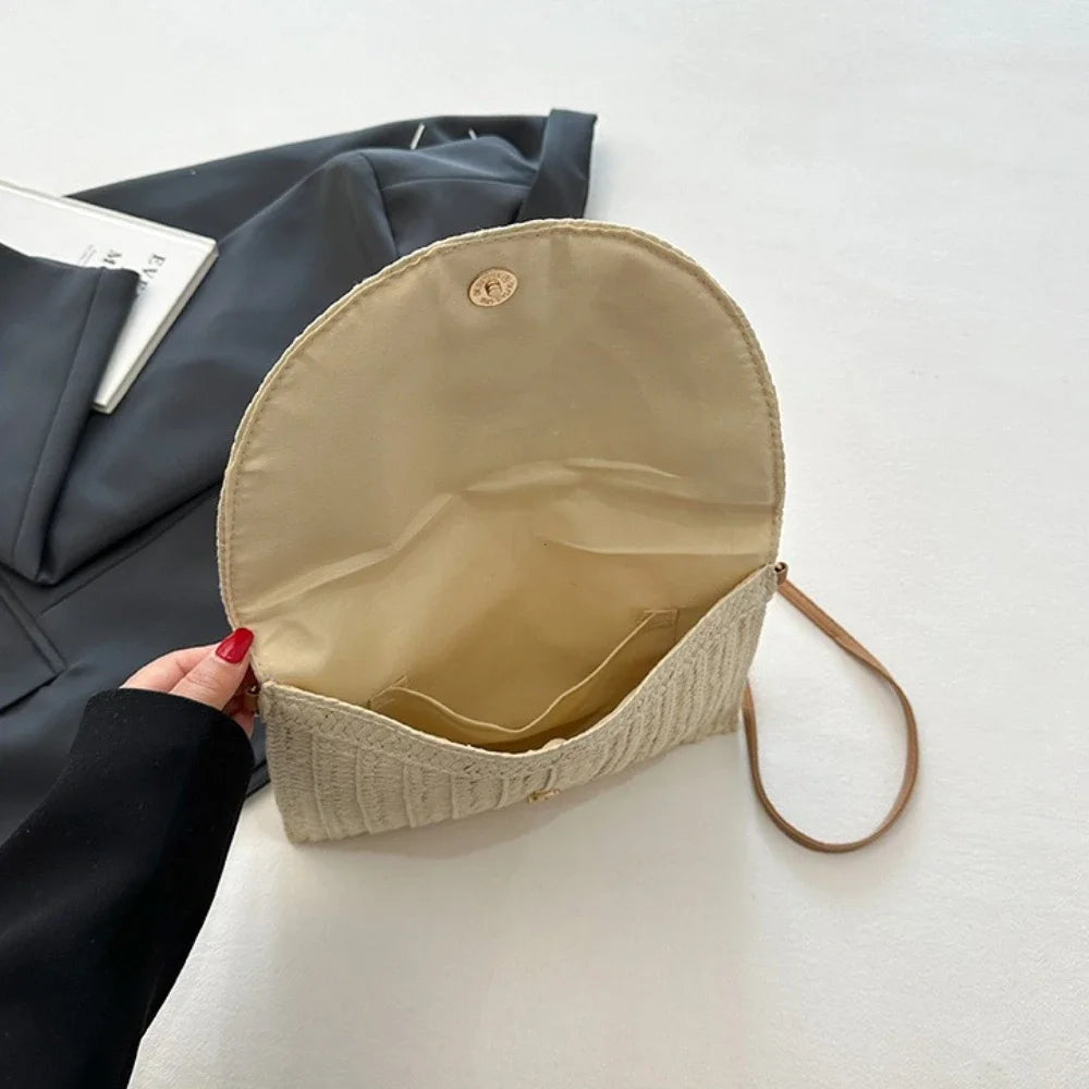 Raffia Straw Crossbody Bag