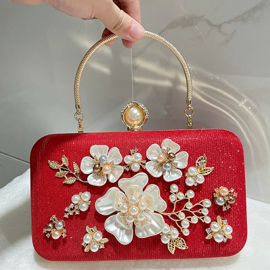 Pearl Crystal Clutch Bag