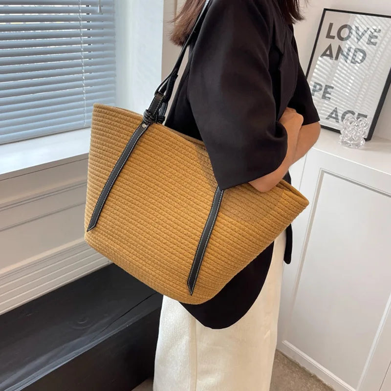Large Straw Basket Bag
