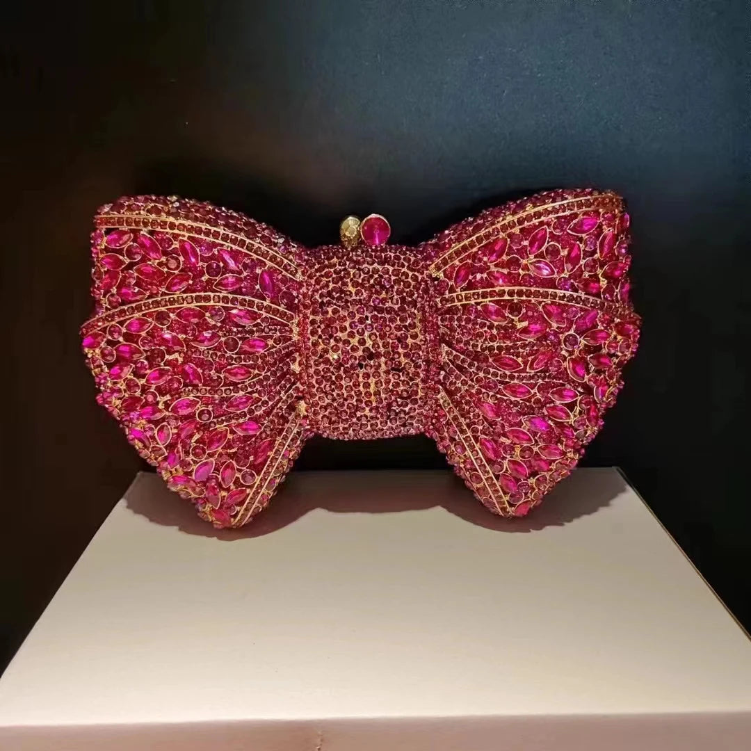Bow Rhinestone Clutch Bag
