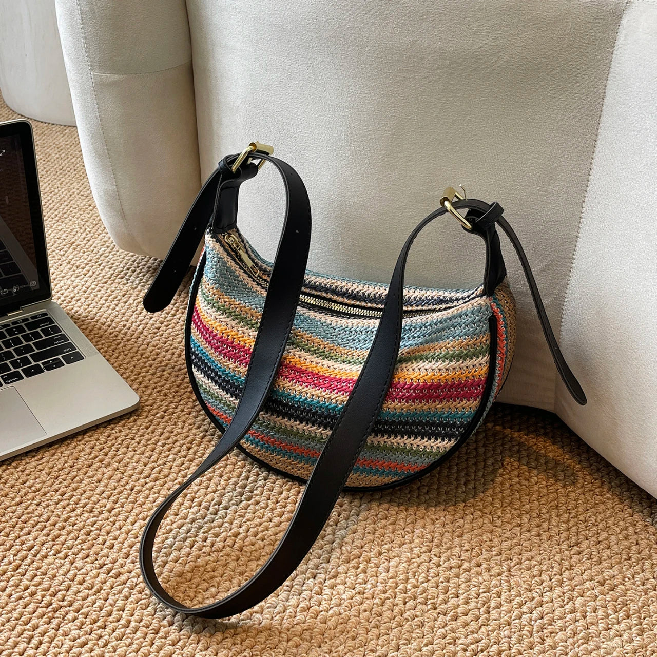 Boho Woven Hobo Bag