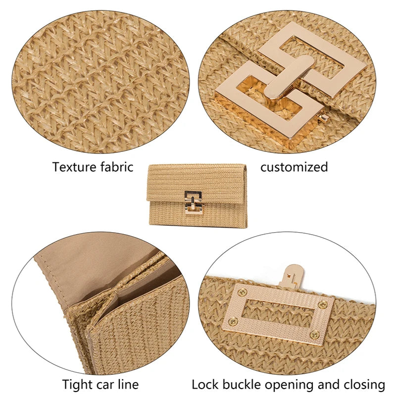 Boho Straw Clutch Bag