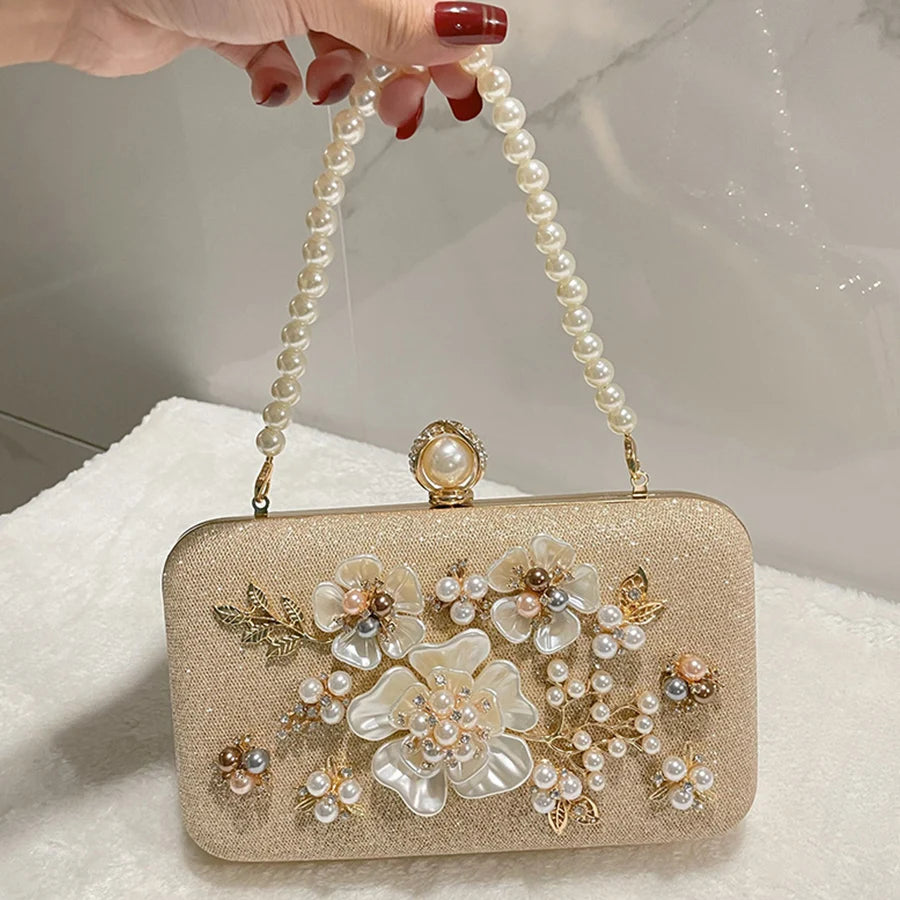 Pearl Crystal Clutch Bag