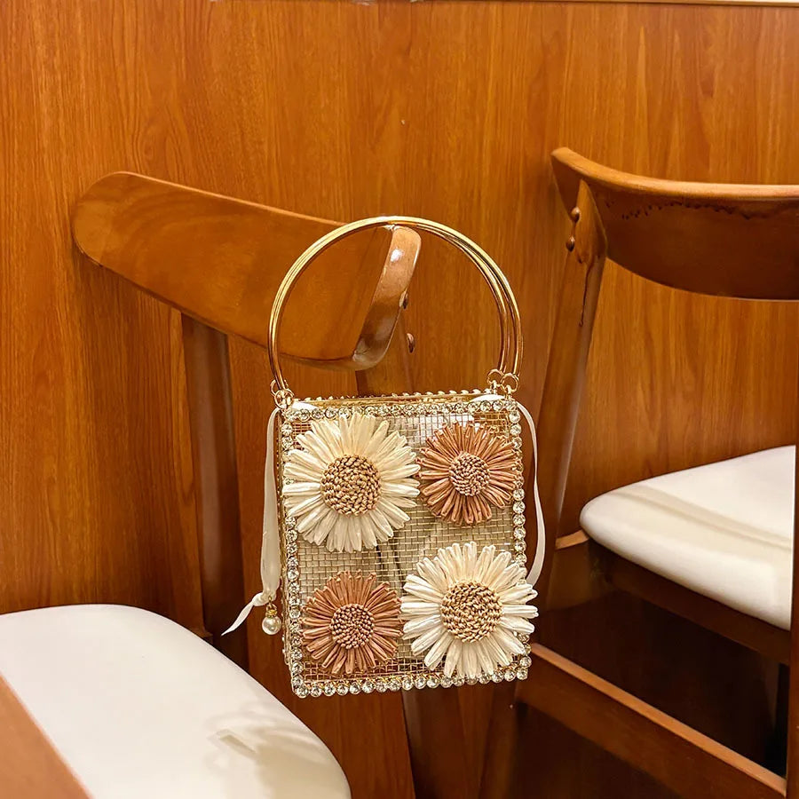 Rhinestone Bucket Handbag