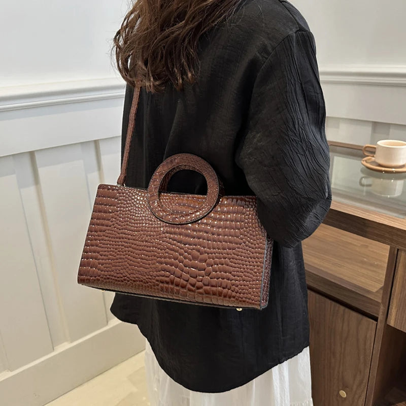 Crocodile Pattern Shoulder Bag