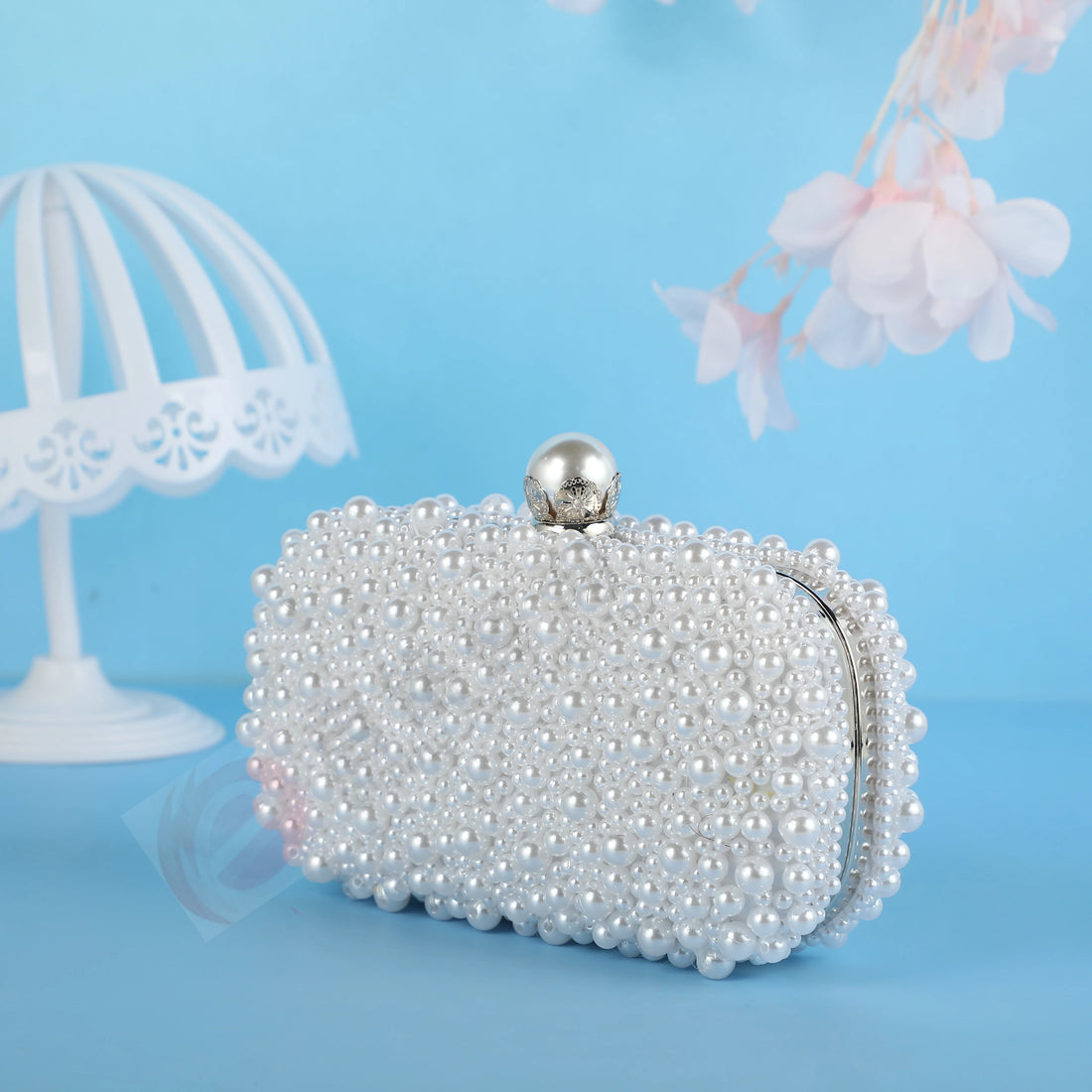 Pearl Beaded Wedding Clutch