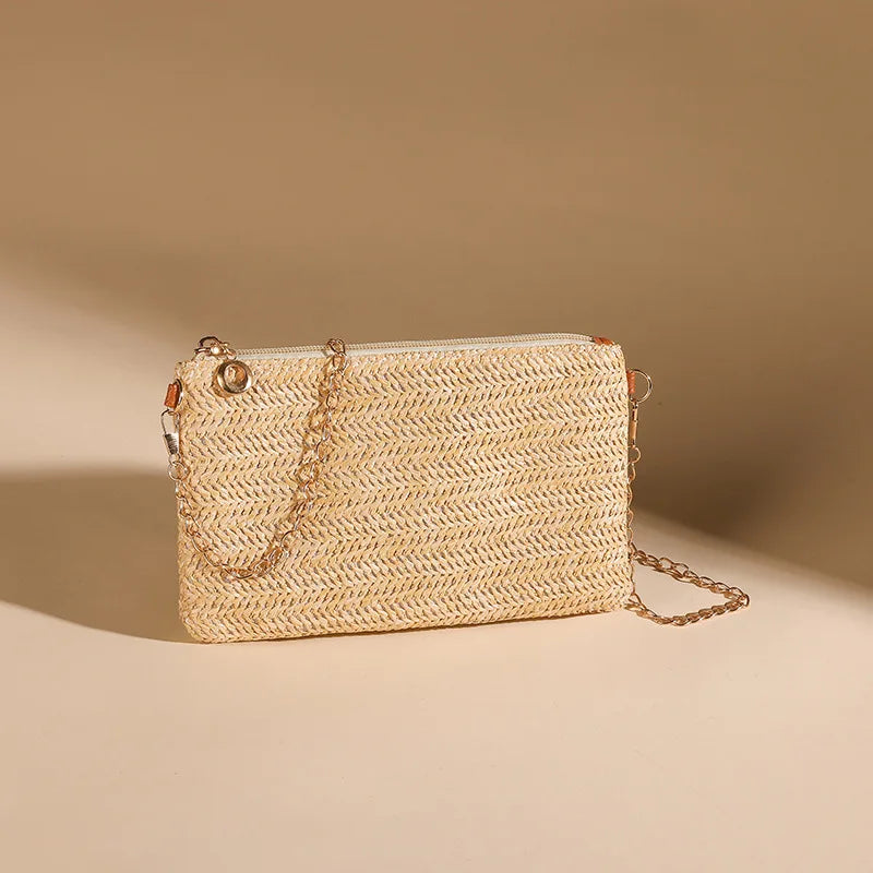 Straw Chain Shoulder Bag
