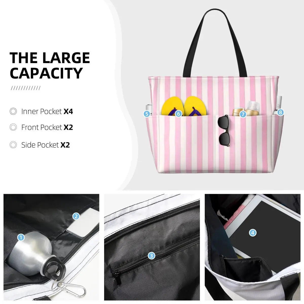 Striped Beach Gym Tote