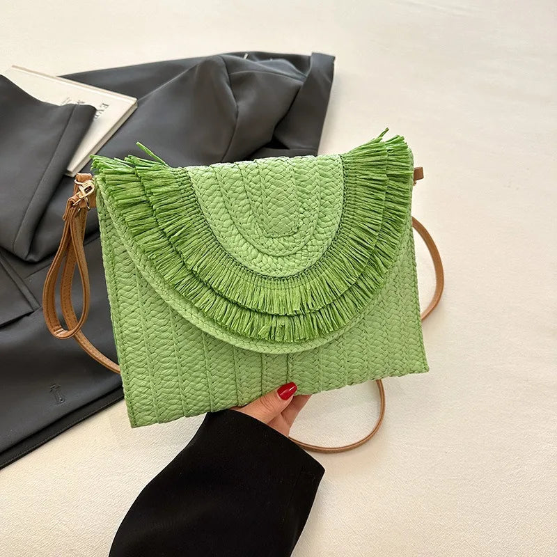 Raffia Straw Crossbody Bag