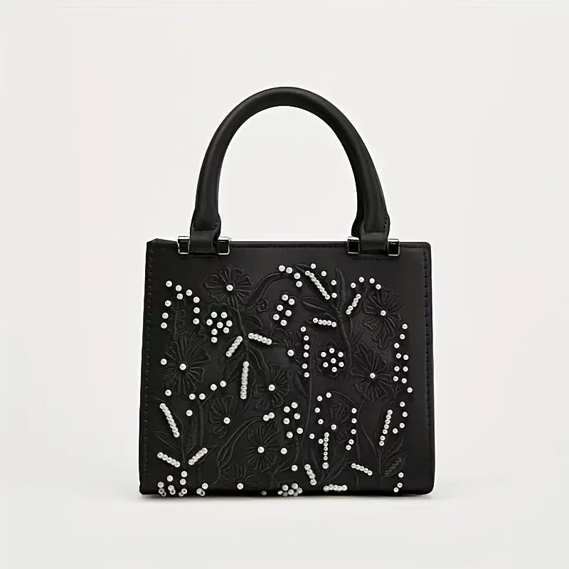 Pearl Embroidery Clutch Bag