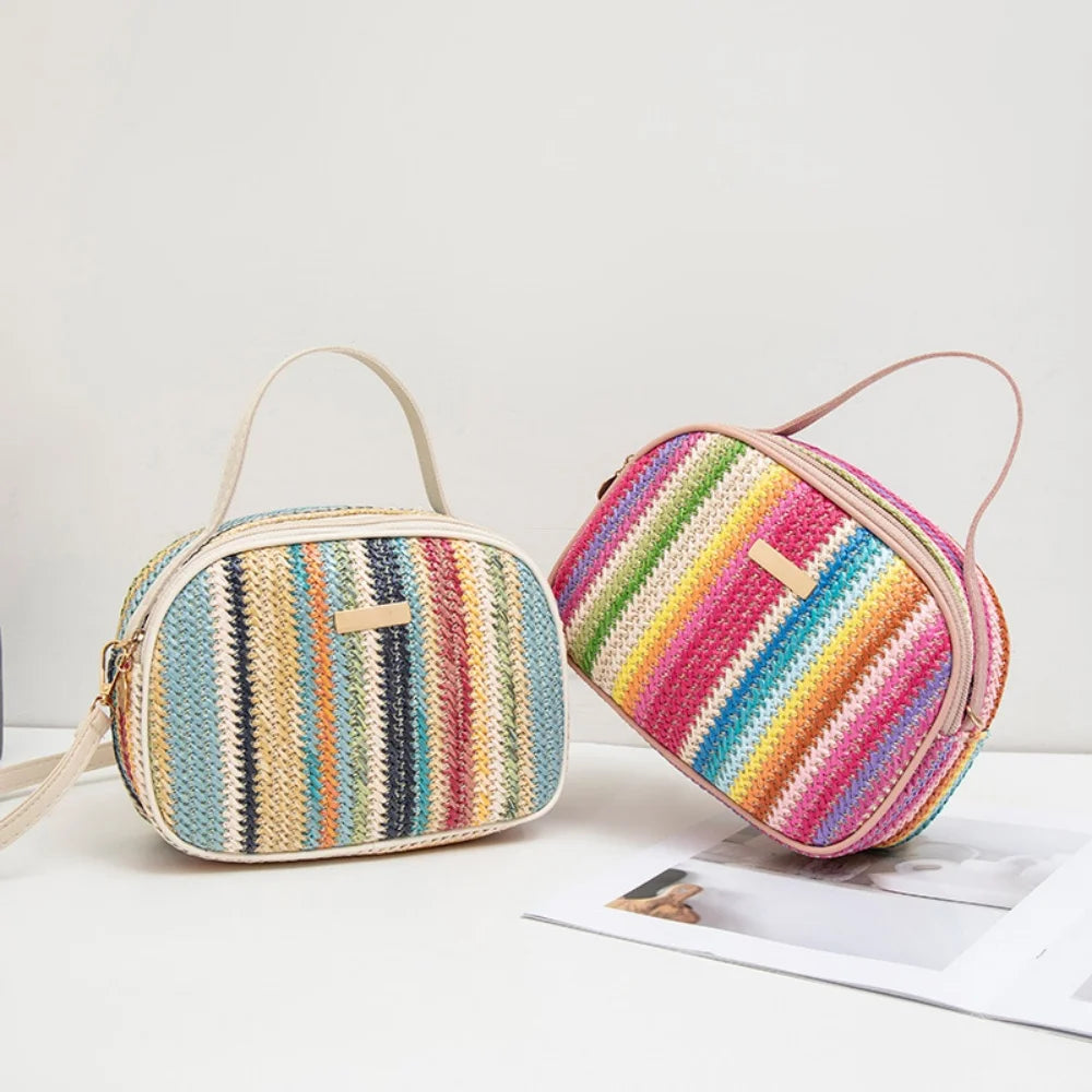 Rattan Straw Crossbody Bag