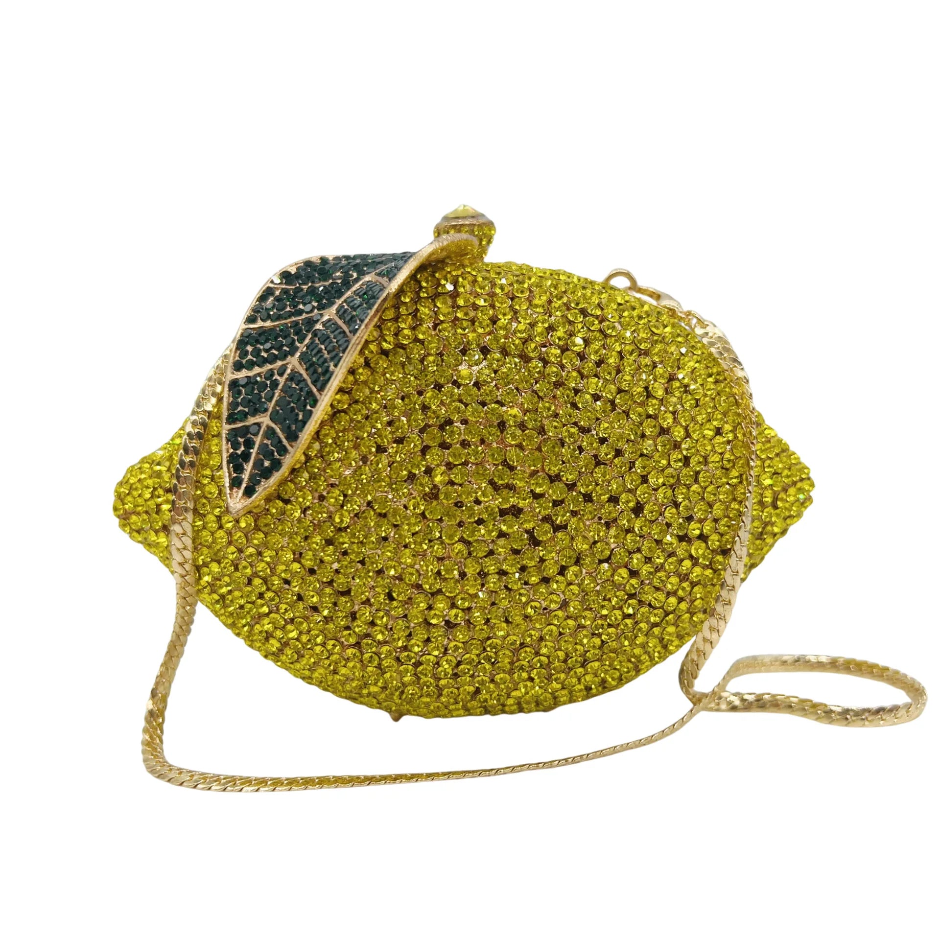 Lemon Rhinestone Clutch Bag