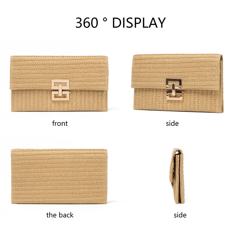 Boho Straw Clutch Bag