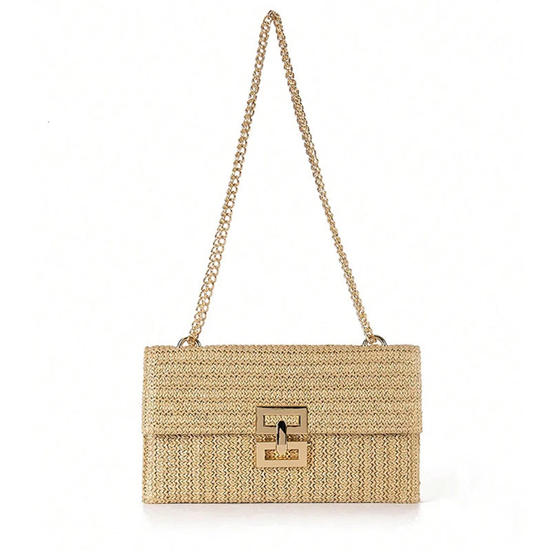 Boho Straw Clutch Bag