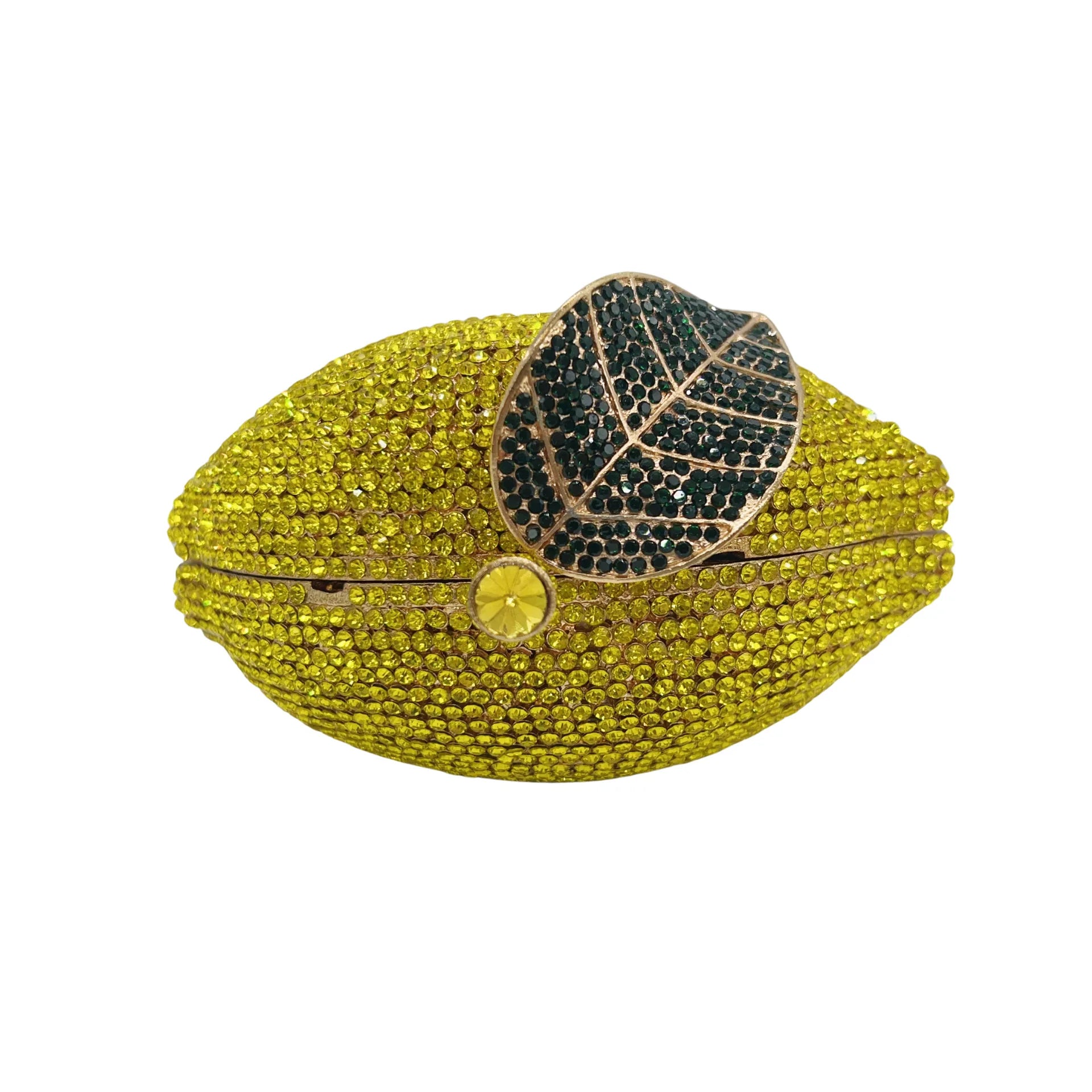 Lemon Rhinestone Clutch Bag