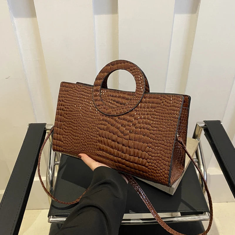 Crocodile Pattern Shoulder Bag