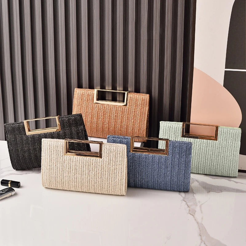 Straw Evening Clutch Bag