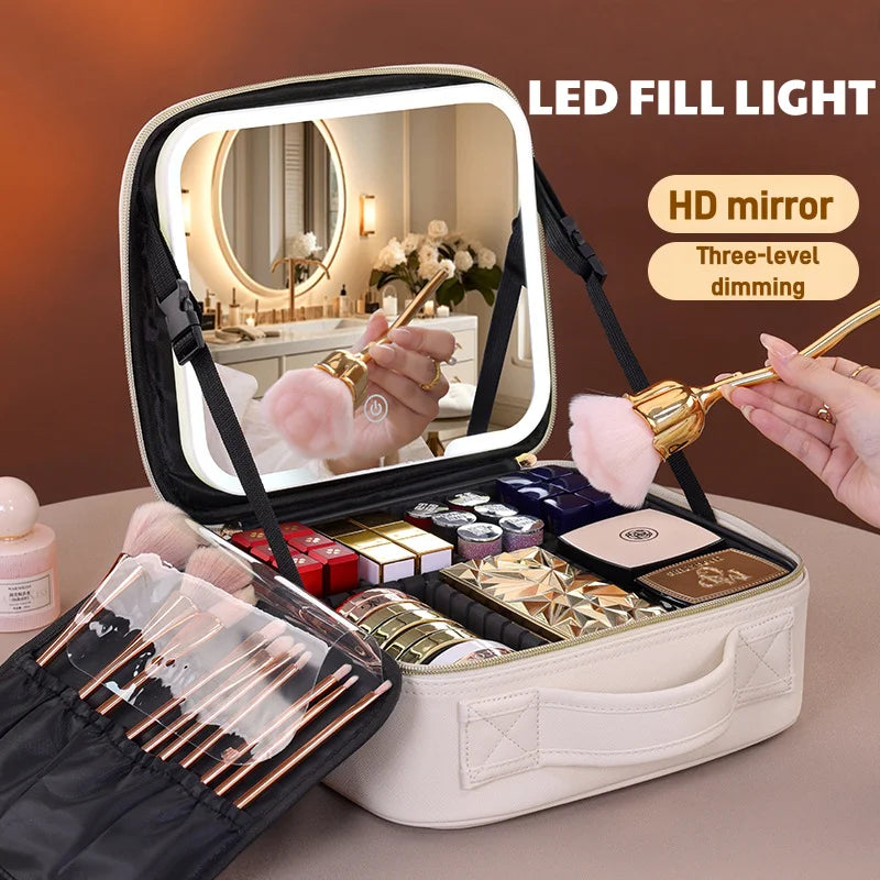 LED Mirror Makeup Case
