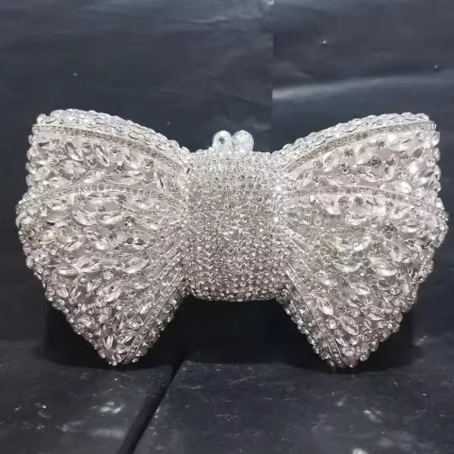 Bow Rhinestone Clutch Bag