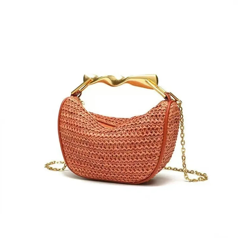Half Moon Straw Bag