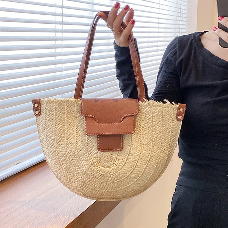 Woven Straw Beach Bag