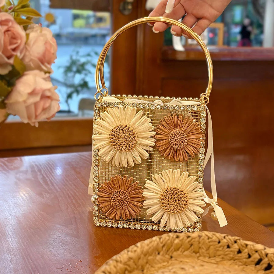 Rhinestone Bucket Handbag