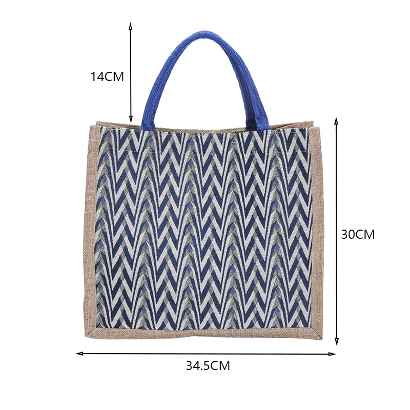 Linen Beach Tote Bag