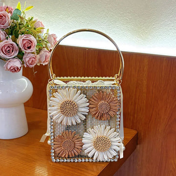 Rhinestone Bucket Handbag