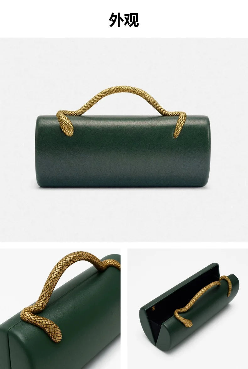 Snake Print Clutch Bag