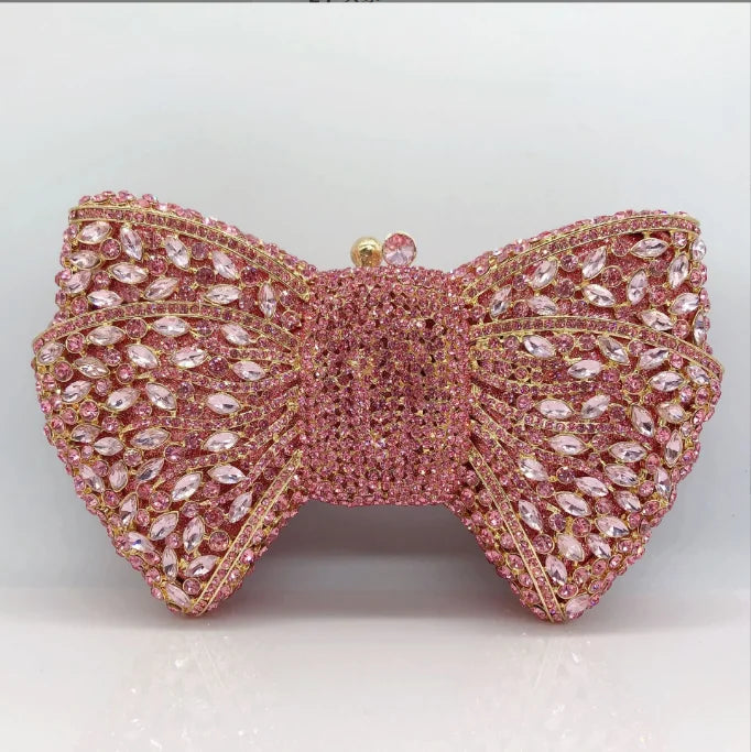 Bow Rhinestone Clutch Bag