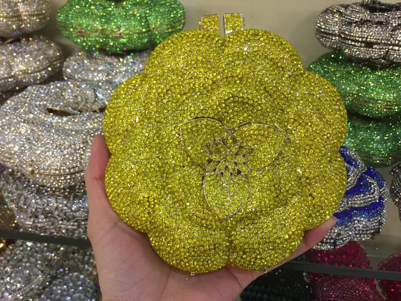 Floral Crystal Clutch Bag