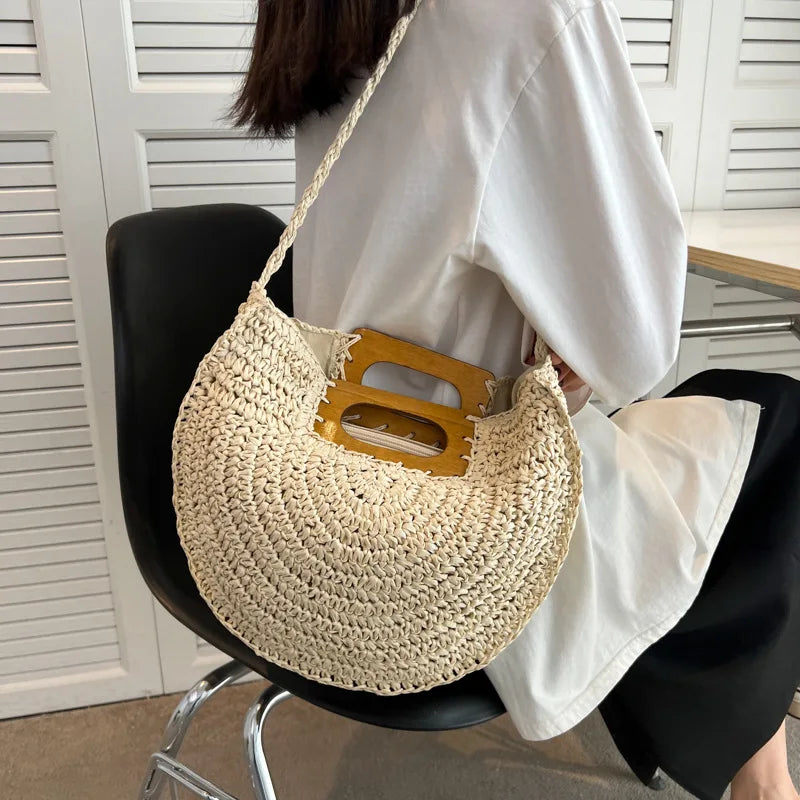 Woven Straw Beach Bag