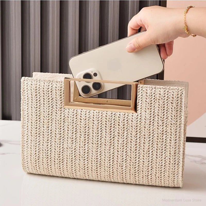 Straw Evening Clutch Bag