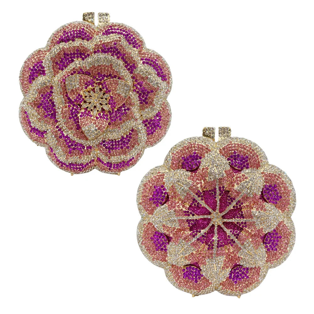 Floral Crystal Clutch Bag