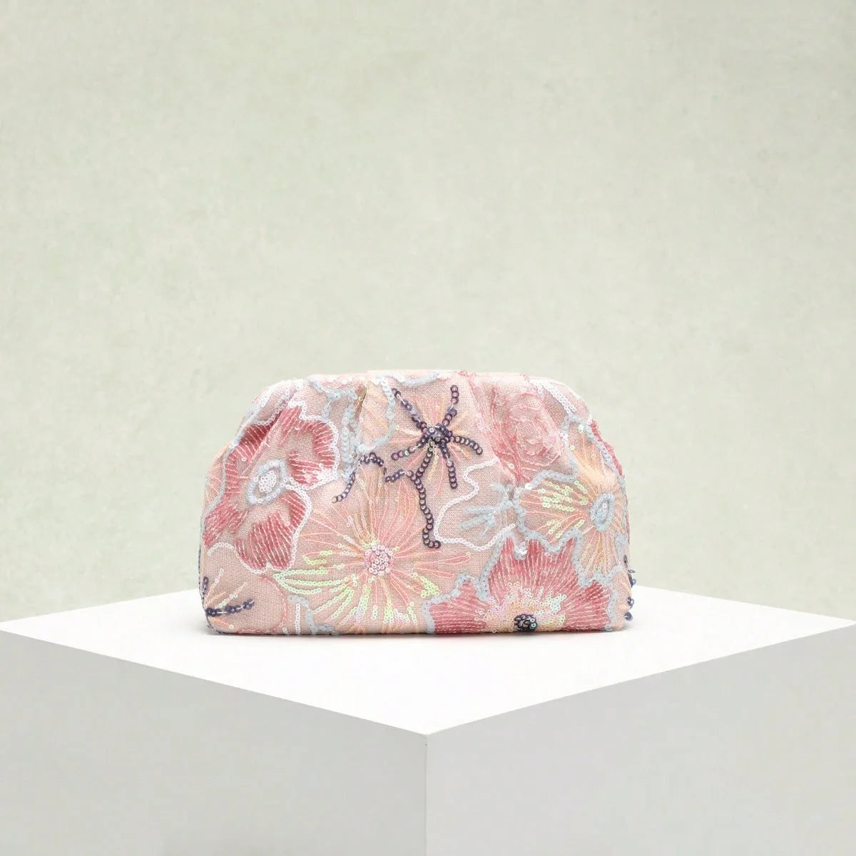 Sequin Shell Clutch Bag