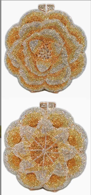 Floral Crystal Clutch Bag