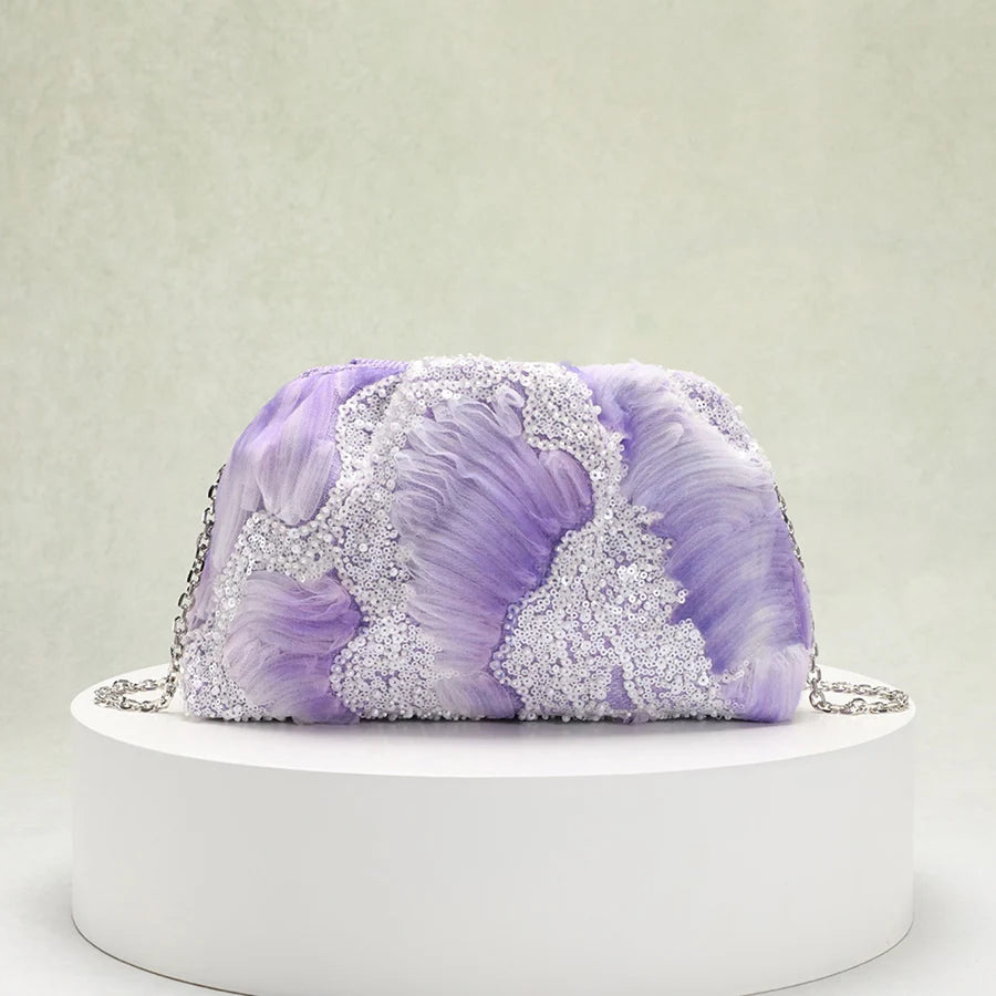 Sequin Shell Clutch Bag