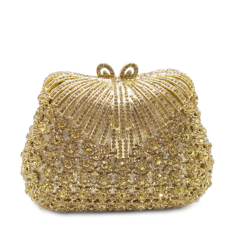 Floral Rhinestone Clutch Bag