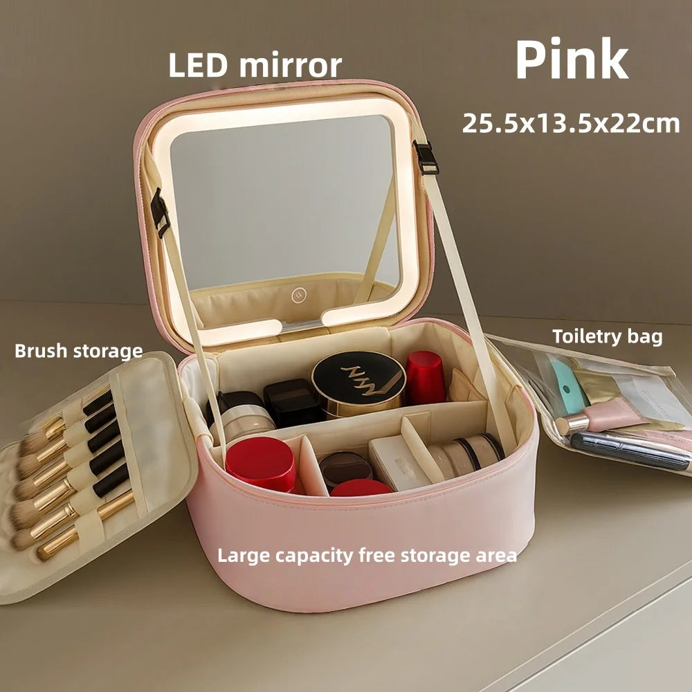 LED Mirror Makeup Case
