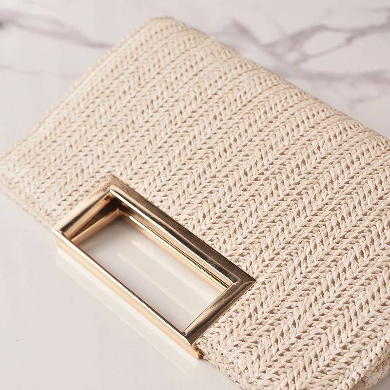 Straw Evening Clutch Bag