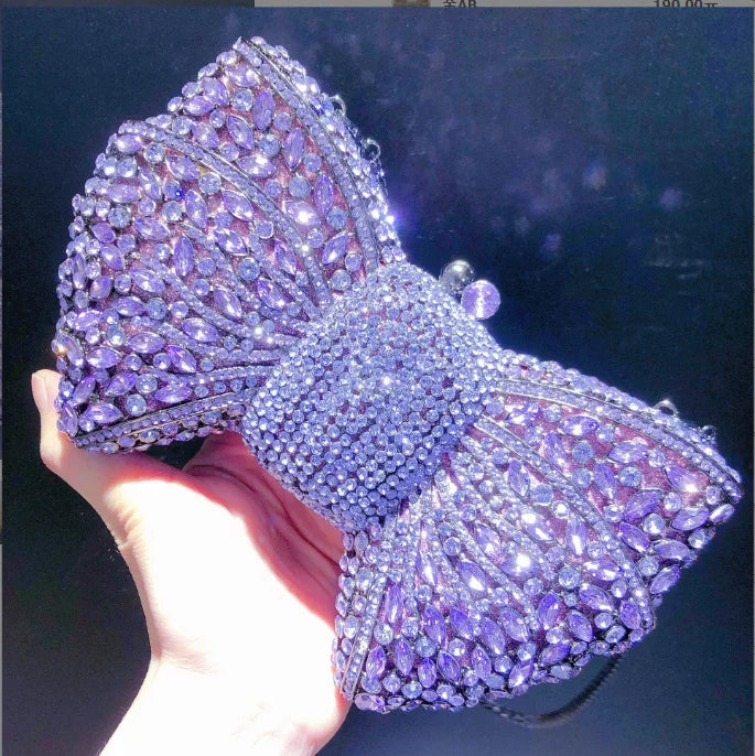 Bow Rhinestone Clutch Bag