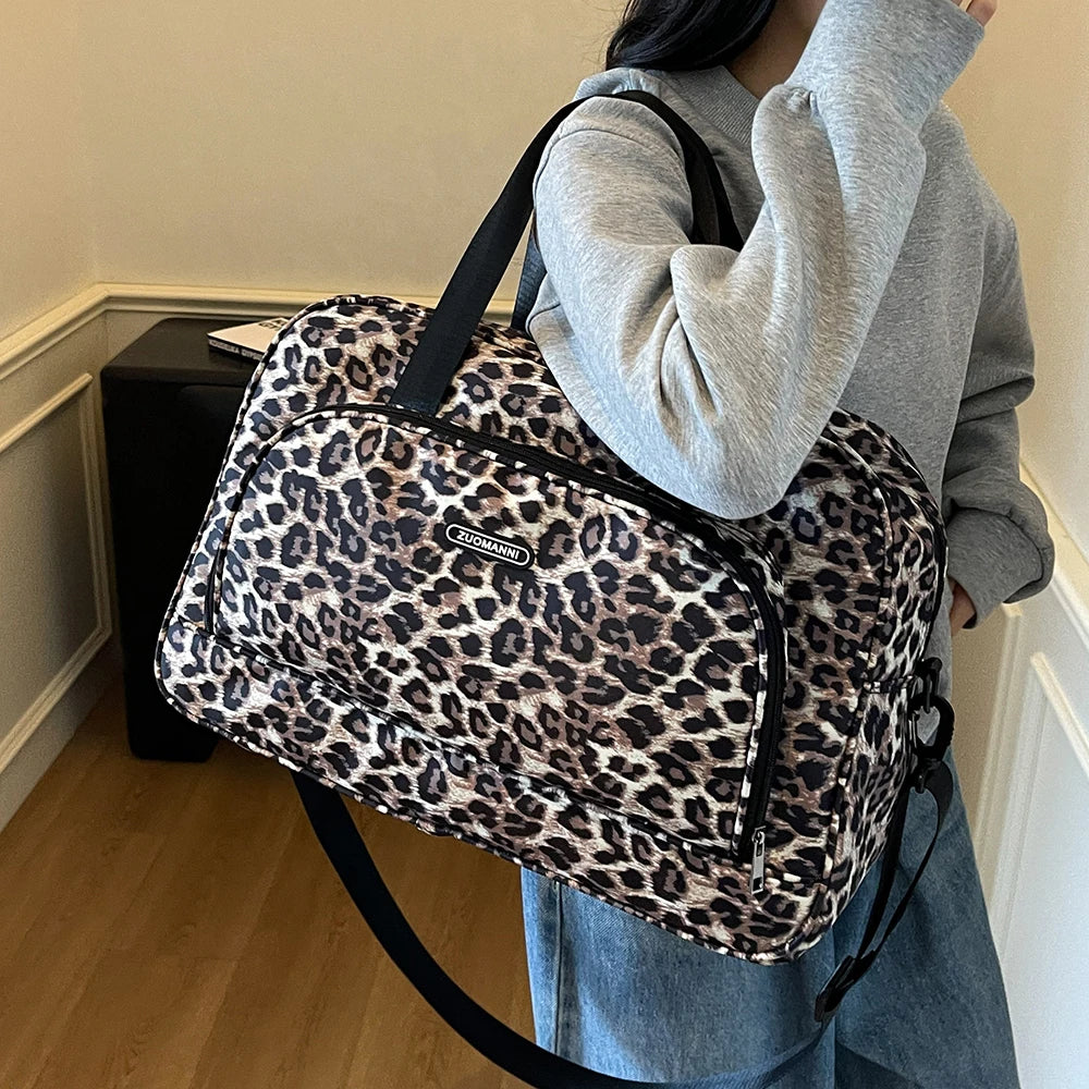 Leopard Print Travel Tote
